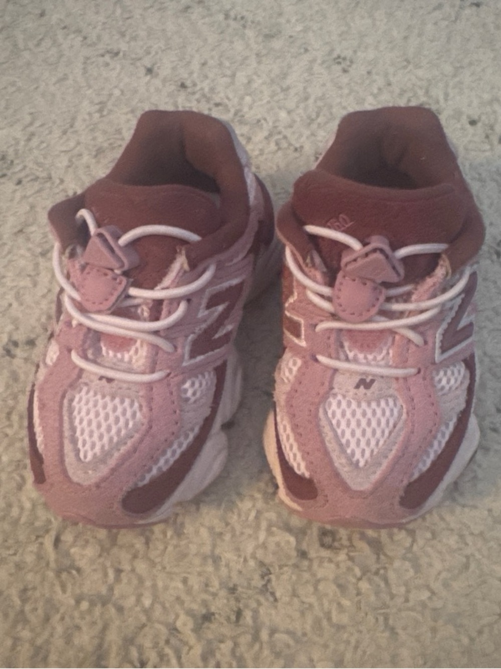 New Balance Toddler Pink and White Mesh Sneakers